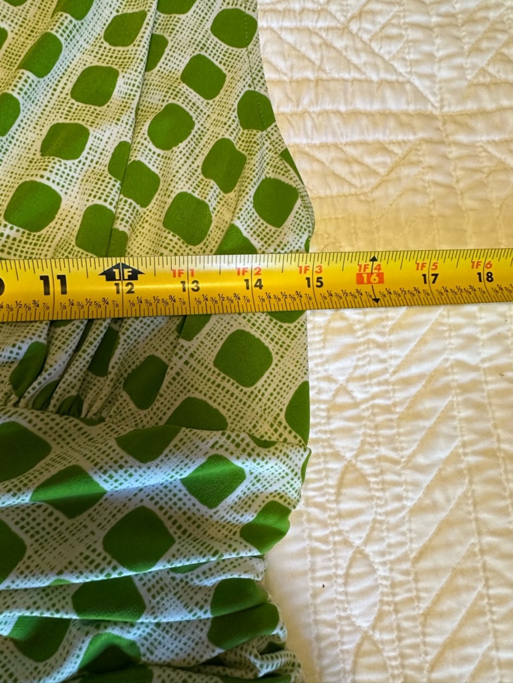 Green Geometric Midi Dress - Sleeveless V-Neck - Picture 10 of 12